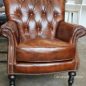 Knox Aged Leather Armchair - Left View
