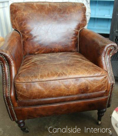 Newport Aged Leather Armchair