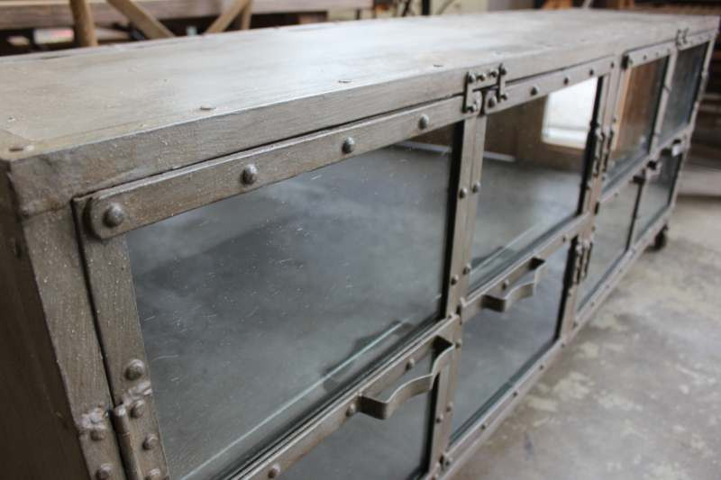 Foundry Industrial Glass Door Cabinet
