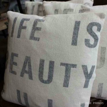 "Life is beautiful" cushion