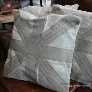 Neutral Denim Union Jack Cushion