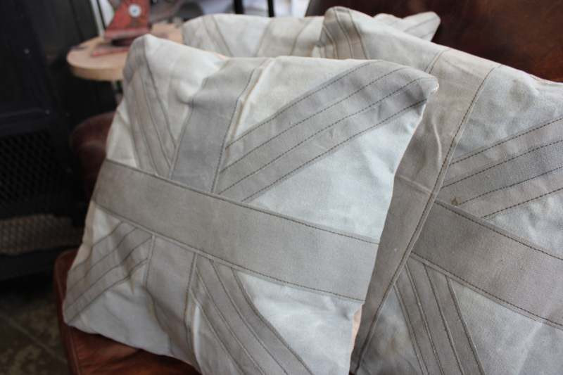 Khaki Denim Union Jack Cushion
