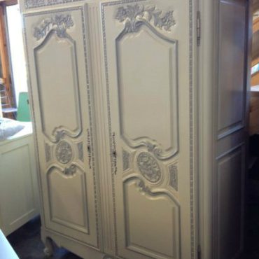 Anthony Armoire - white with grey trim