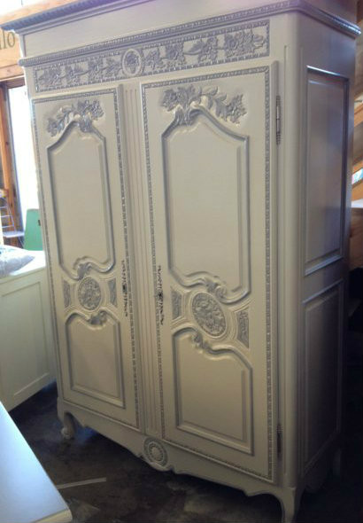 Anthony Armoire - white with grey trim