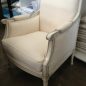 Jacob Bergere in Distressed Grey with Cream Upholstery