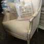 Jacob Bergere - Distressed Grey with Cream Upholstery