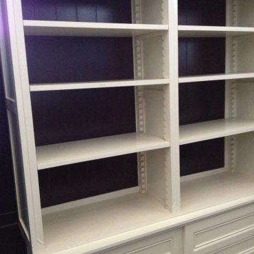 Boston Bookcase - Off White with Brown Back