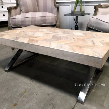 Chevron Parquetry Top Coffee Table