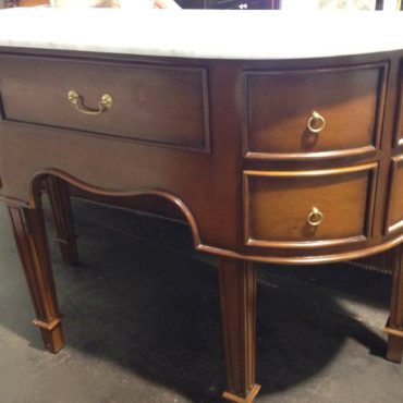 Demilune Console with Marble Top