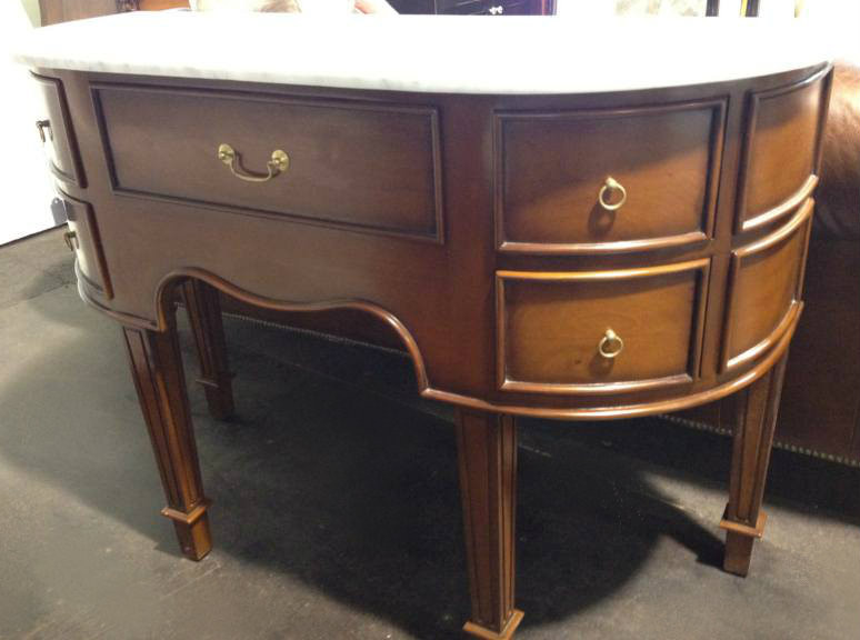 Demilune Console with Marble Top