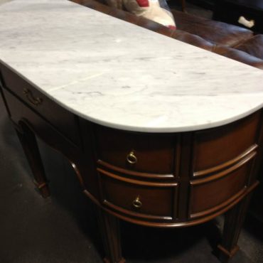 Demilune Console with Marble Top