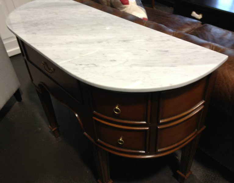 Demilune Console with Marble Top