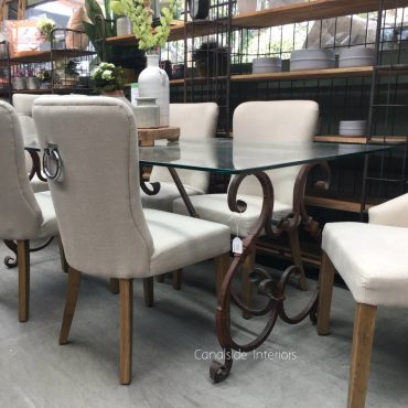 Alexandra Dining Table with Glass Top