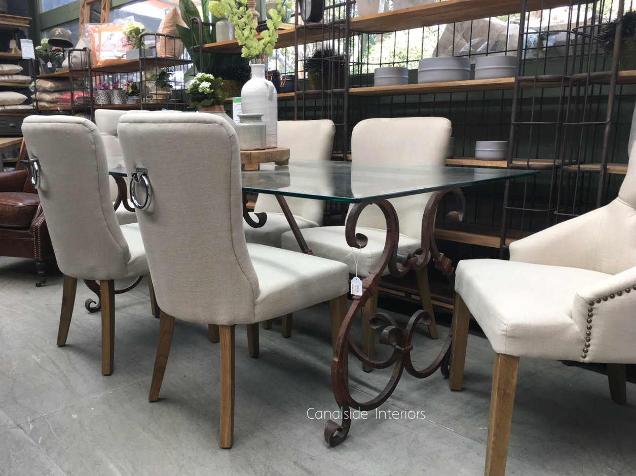 Alexandra Dining Table with Glass Top