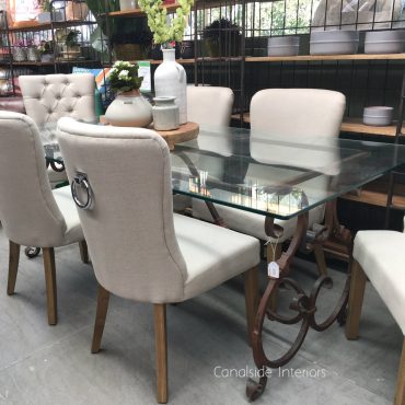 Alexandra Dining Table with Glass Top