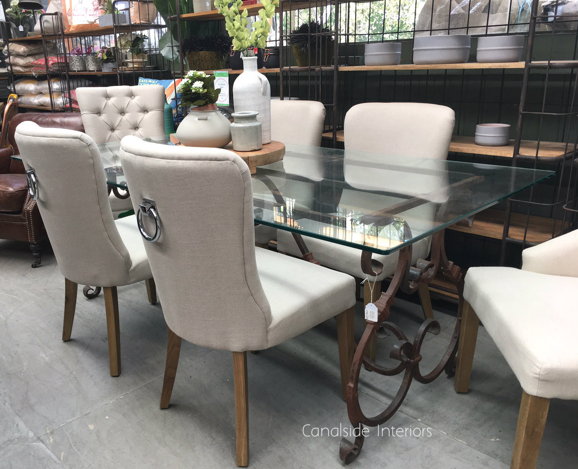 Alexandra Dining Table with Glass Top