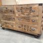 Grinder 6 Drawer Industrial Sideboard on Castors