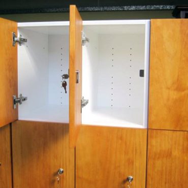 Lockers custom made by Canalside Interiors