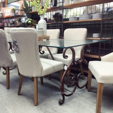 Alexandra Dining Table with Glass Top