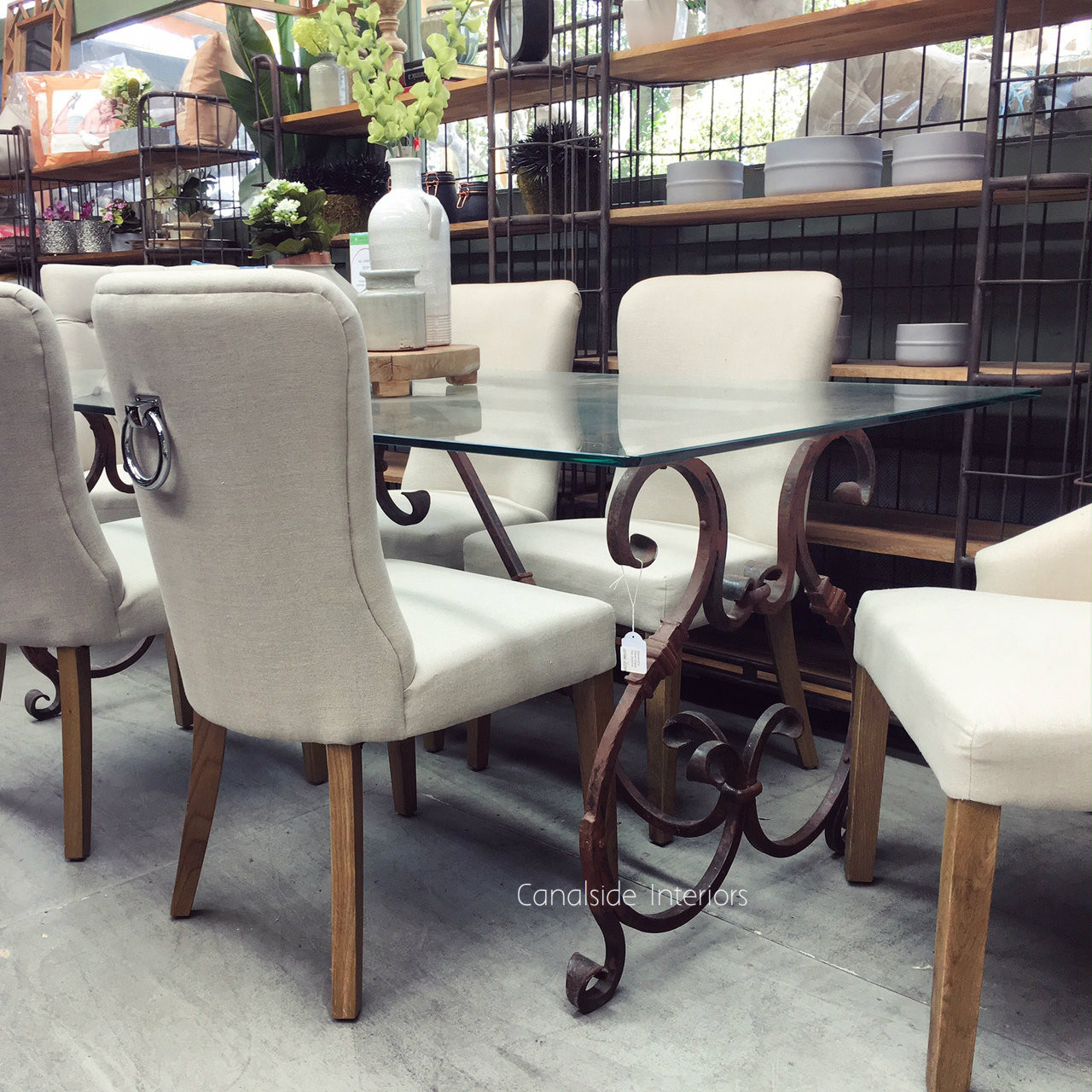 Alexandra Dining Table with Glass Top