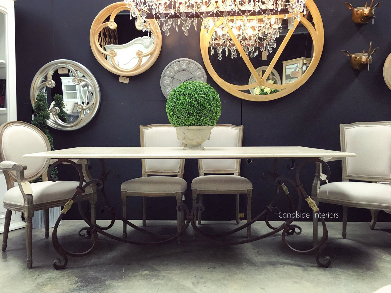 Peralta Dining Table with Marble Top