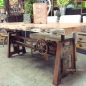 Crank Adjustable Industrial Dining Table - Dining to Bar Height