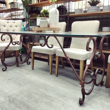 Alexandra Dining Table with Glass Top