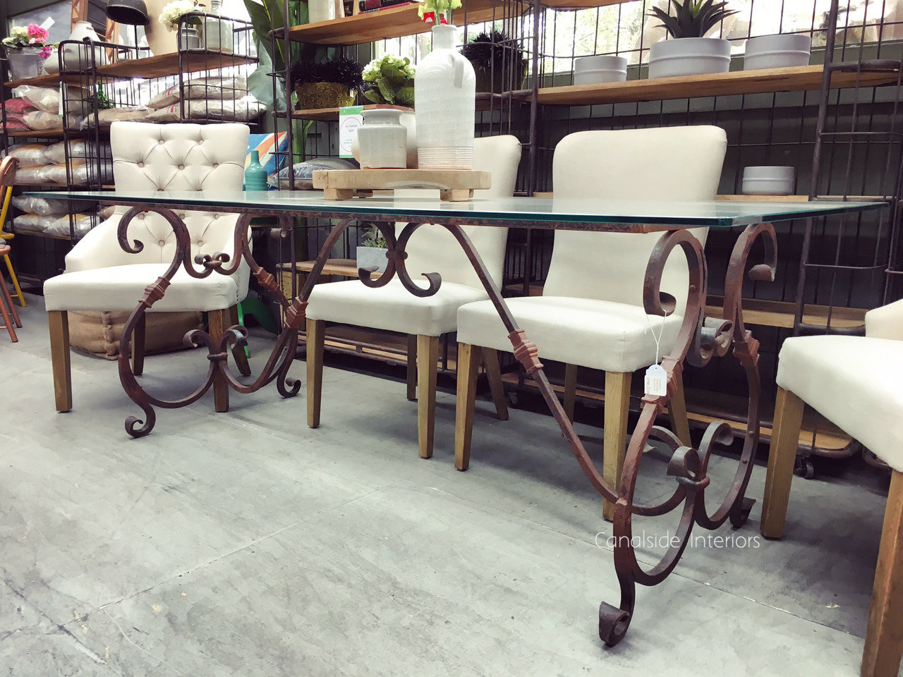 Alexandra Dining Table with Glass Top