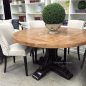 Artisan Parquetry Top Round Dining Table
