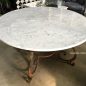 Santiago Round Dining Table with Carrera Marble Top