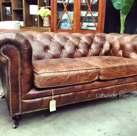 Lincoln Aged Leather Chesterfield