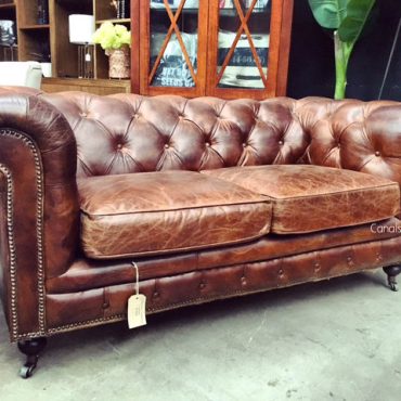 Lincoln Aged Leather Chesterfield