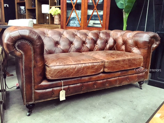 Lincoln Aged Leather Chesterfield