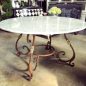 Santiago Round Dining Table with Carrera Marble Top