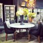 Santiago Round Dining Table with Carrera Marble Top
