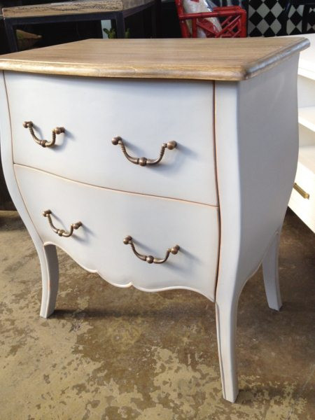 Appleby Bedside - Grey with Limewash Top