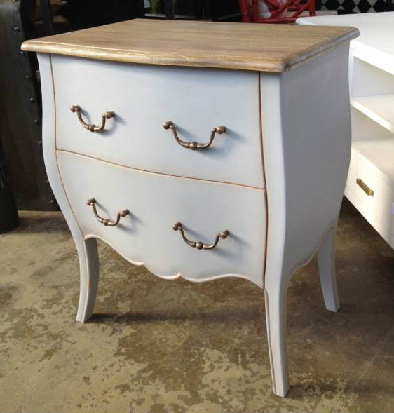 Appleby Bedside in Grey with Limewash Top