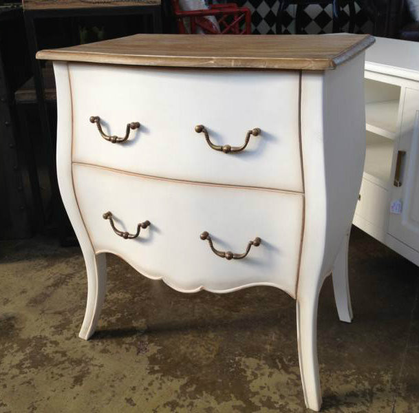 Appleby Bedside in White with Limewash Top
