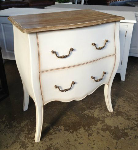 Appleby Bedside in White with Limewash Top