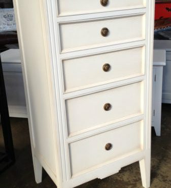 Peninsula Tall Chest - White with LImewash Top