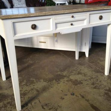 Peninsula Desk - White with Limewash Top
