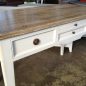 Peninsula Desk White with Limewash Top