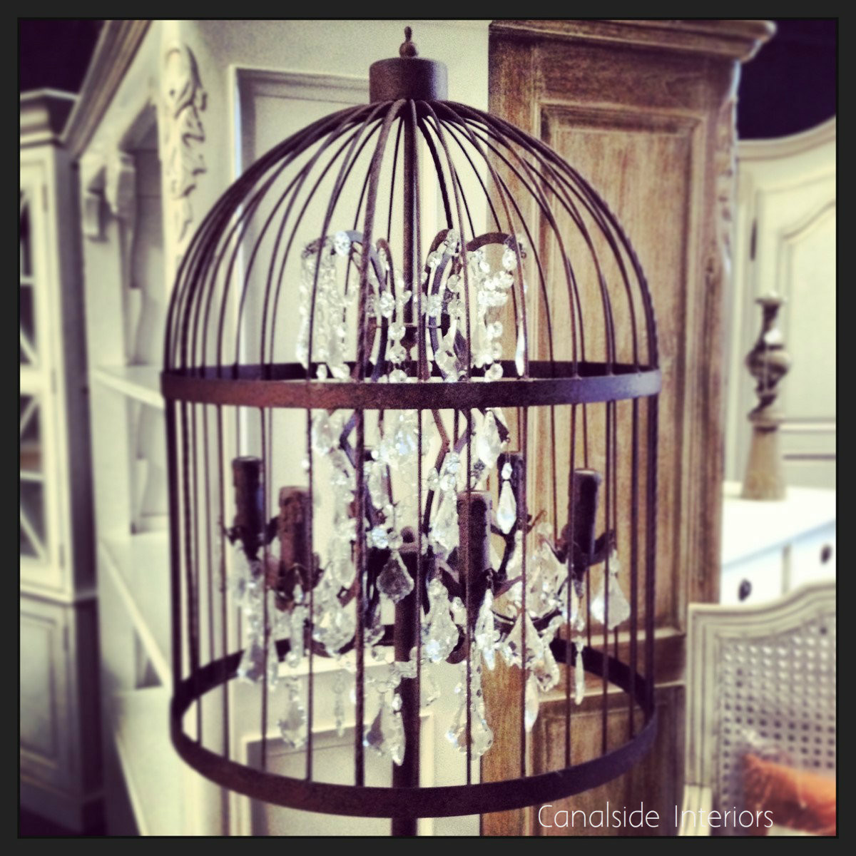 Vintage Birdcage Table Lamp