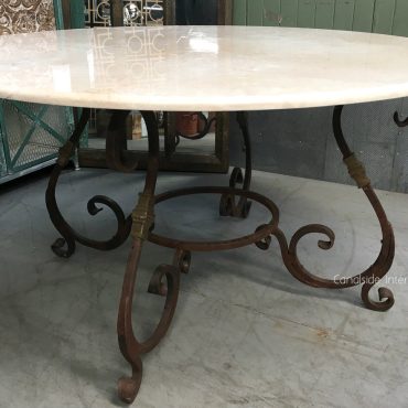 Santiago Round Dining Table with Marble Top