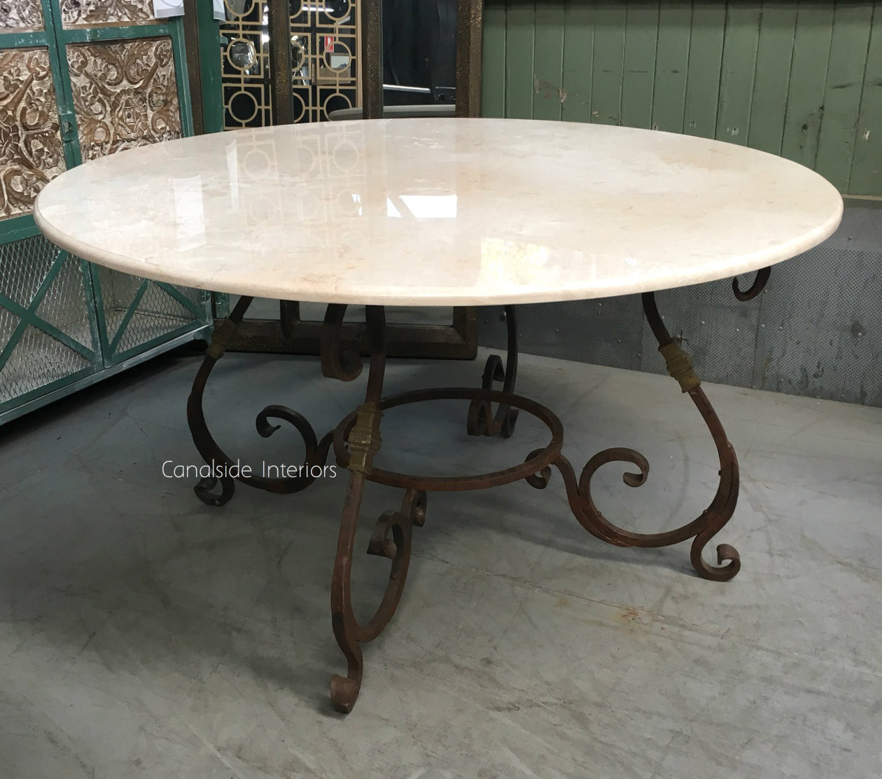 Santiago Round Dining Table with Marble Top