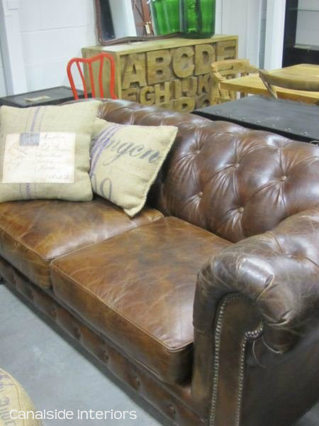 Lincoln Aged Leather Chesterfield