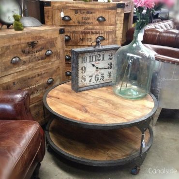 Carriage Round Industrial Coffee Table