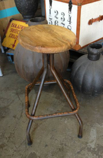 Sarah Woodtop Industrial Stool