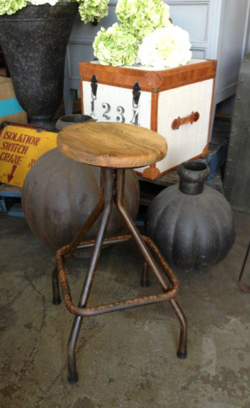 Sarah Woodtop Industrial Stool