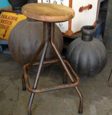 Sarah Woodtop Industrial Stool